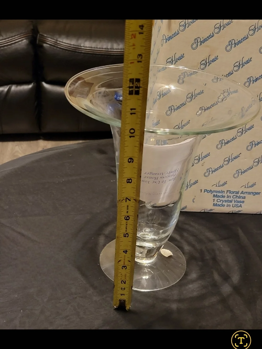 NEW Princess House Heritage Crystal Vase with Floral Arranger